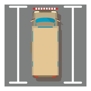Trailer truck icon, isometric style vector