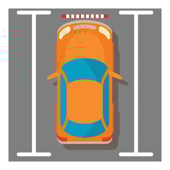 Orange car icon, isometric style vector