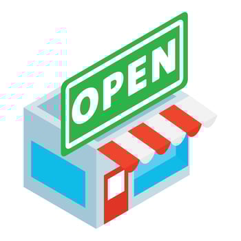 Offline commerce icon, isometric style vector