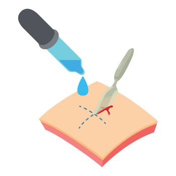 Surgery icon, isometric style vector
