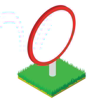 Circular roadsign icon, isometric style vector