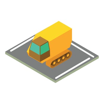 Construction equipment icon, isometric style vector