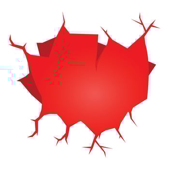 Crack cartoon icon, isometric style vector