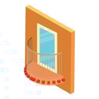 Modern balcony icon, isometric style vector