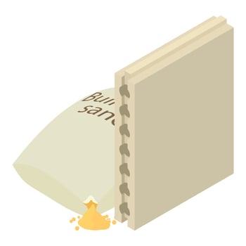 Construction material icon, isometric style vector