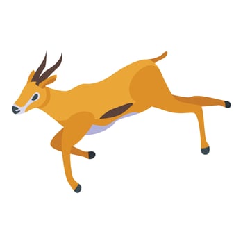 Running gazelle icon, isometric style vector