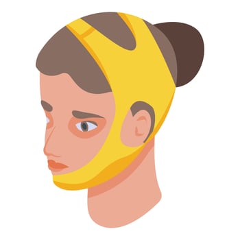 Face bandage icon, isometric style vector