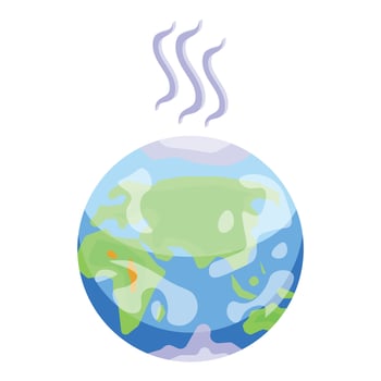 Global warming icon, isometric style vector