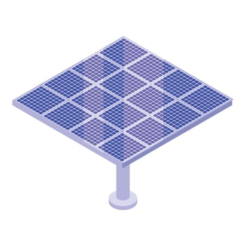 Solar panel icon, isometric style vector