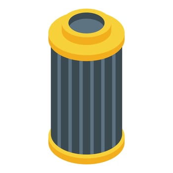 Car air filter icon, isometric style vector