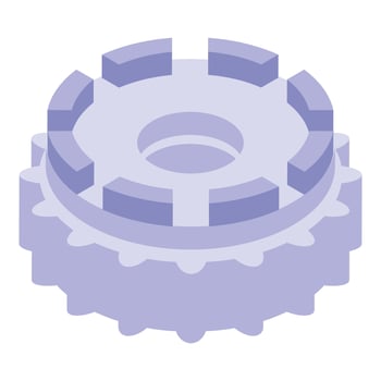Bicycle repair gear icon, isometric style vector