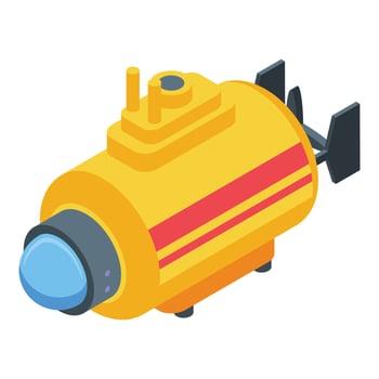 Ocean bathyscaphe icon, isometric style vector