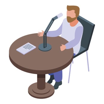 Live radio icon, isometric style vector
