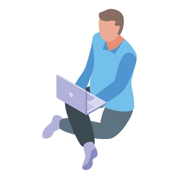 Relax free wifi zone icon, isometric style vector