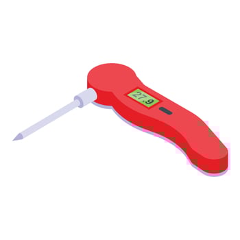Digital thermometer icon, isometric style vector