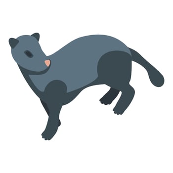 Forest mink icon, isometric style vector