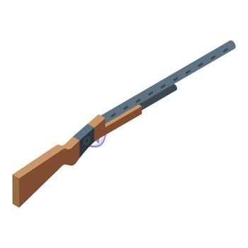 Hunter gun icon, isometric style vector