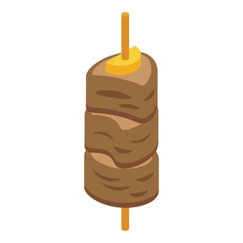 Turkish doner icon, isometric style vector