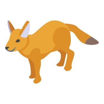 Red fox icon, isometric style vector