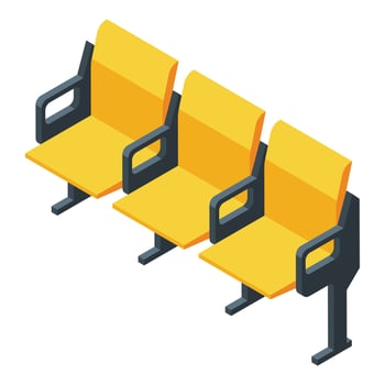 Basketball chairs icon, isometric style vector