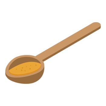 Food wood spoon icon, isometric style vector