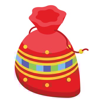 Charm lucky bag icon, isometric style vector