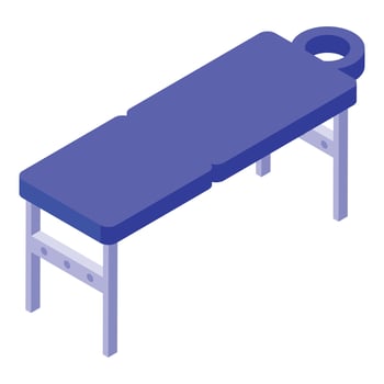 Physical therapist bed icon, isometric style vector
