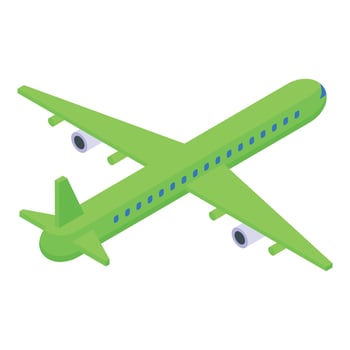 Aircraft icon, isometric style vector
