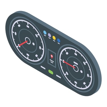Traffic dashboard icon, isometric style vector