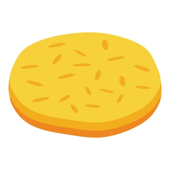 Soft pita bread icon, isometric style vector