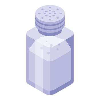 Salt pot icon, isometric style vector