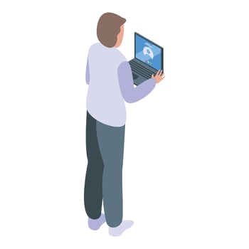Computer interaction icon, isometric style vector