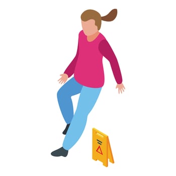 Floor careless person icon, isometric style vector