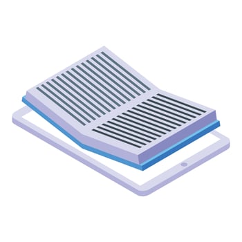 Online catalog icon, isometric style vector