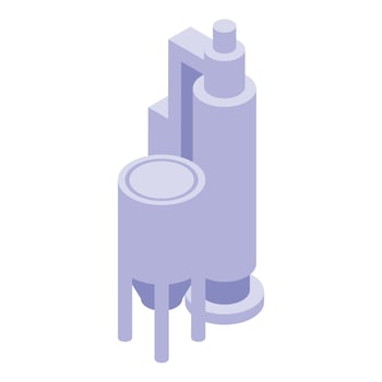 Paper manufacturing icon, isometric style vector