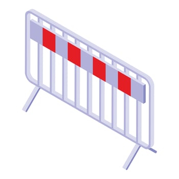 Safety road barrier icon, isometric style vector