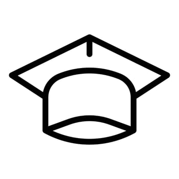 Person graduation hat icon, outline style vector