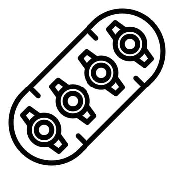 Led strip bulb icon, outline style vector