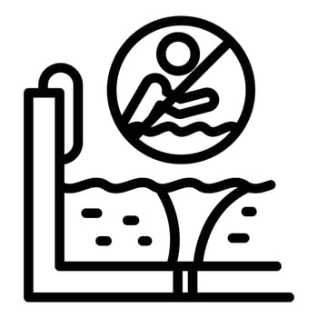 No swimming icon, outline style vector