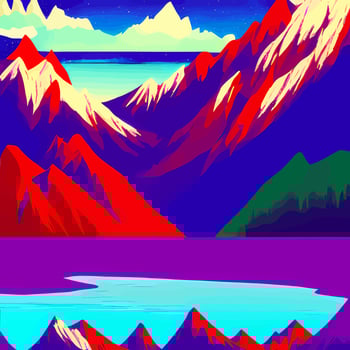 Majestic Pop Art Rocky Alpine Mountains vector