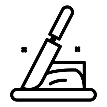 Knife food cutting icon, outline style vector