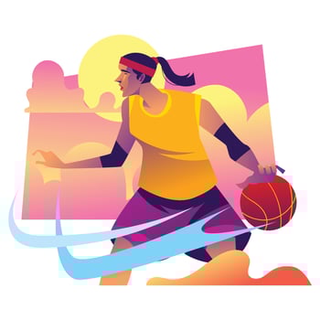 Professional Female Basket Player vector