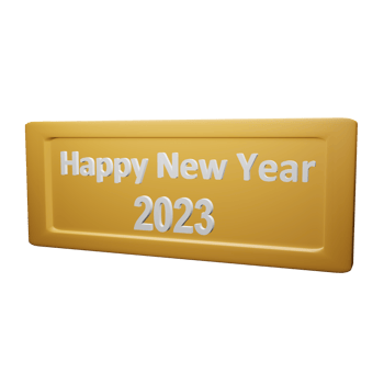 Happy New Year 2023 Icon 3D png