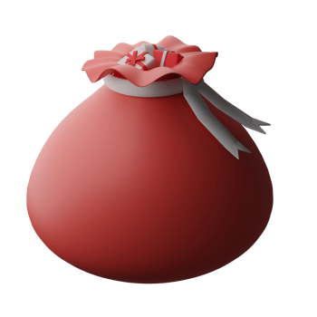 Santa Bag Icon 3D png