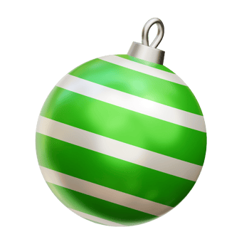 Christmas ball green 3d icon render illustration png