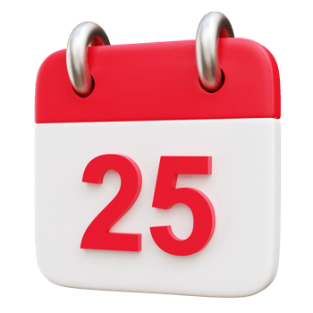 Christmas calendar 3d icon render illustration png