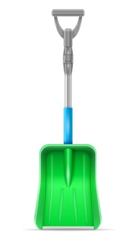 car snow shovel vector illustration isolated on white background