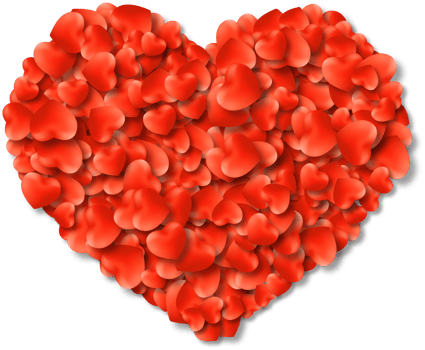 Red Romantic Love Heart Background for Valentine's day png