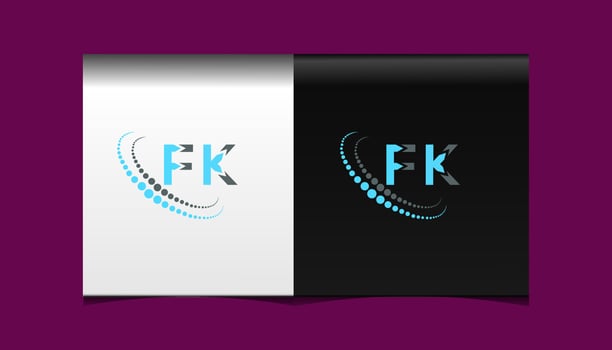 FK letter logo creative design. FK unique design. vector