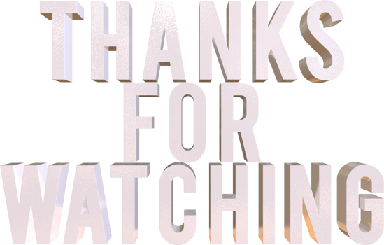 Thanks for Watching White 3D Render Text png